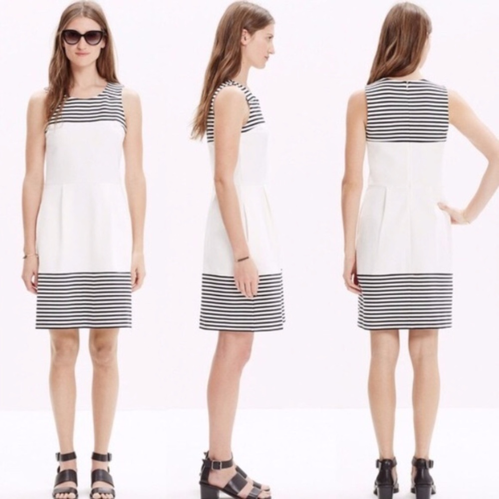 Madewell Black and White Stripe Dress